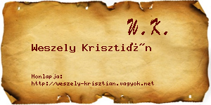 Weszely Krisztián névjegykártya